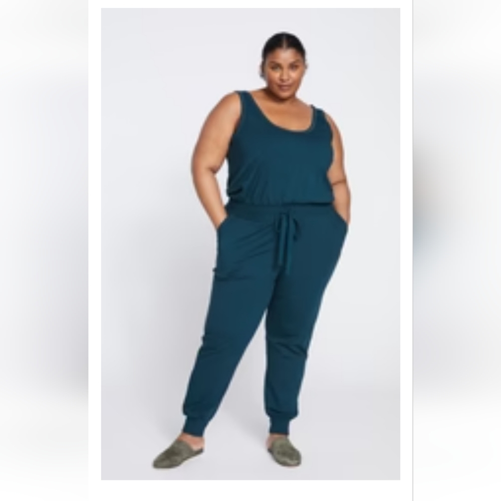 Universal Standard Superfine French Terry Jumpsuit -L (22-24) Deep Sea